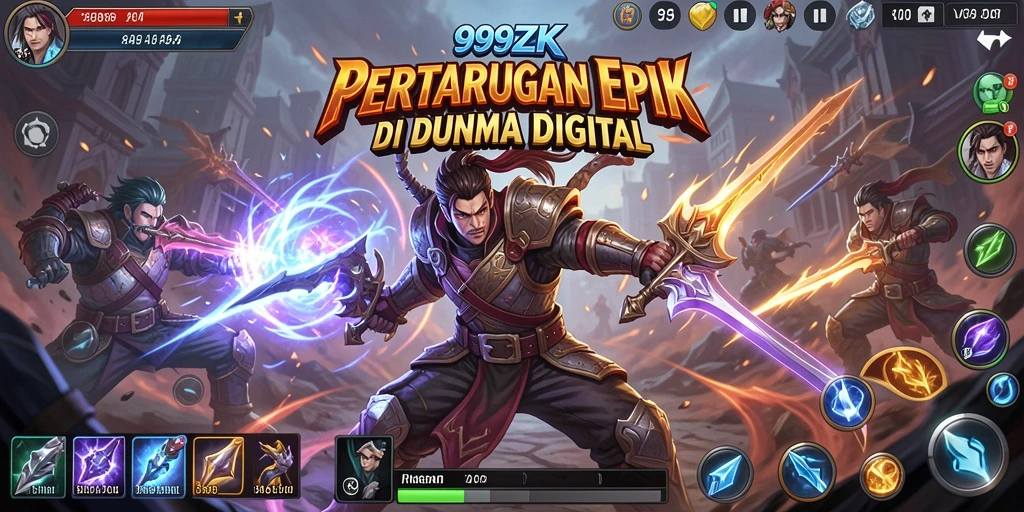 Gameplay menarik dari 999ZK dengan aksi pertarungan yang intens.