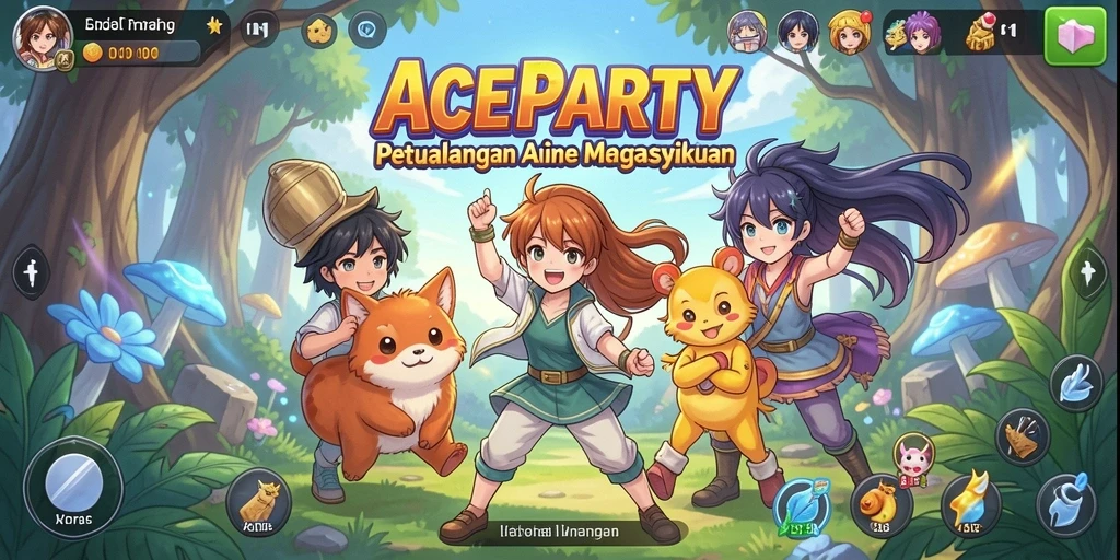 Gameplay seru di ACEPARTY dengan karakter anime yang menarik.