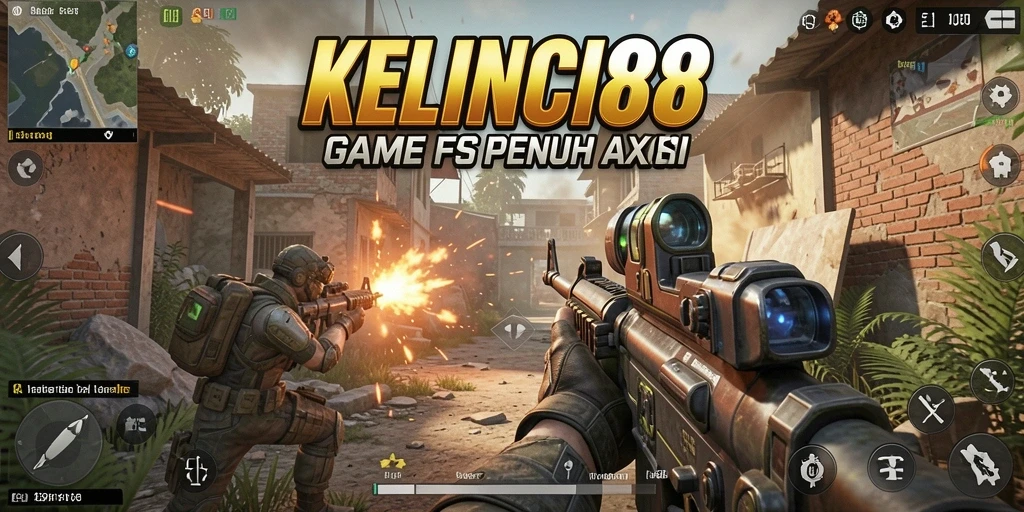 Screenshot utama menunjukkan momen intens di KELINCI88 dengan aksi FPS yang menegangkan.