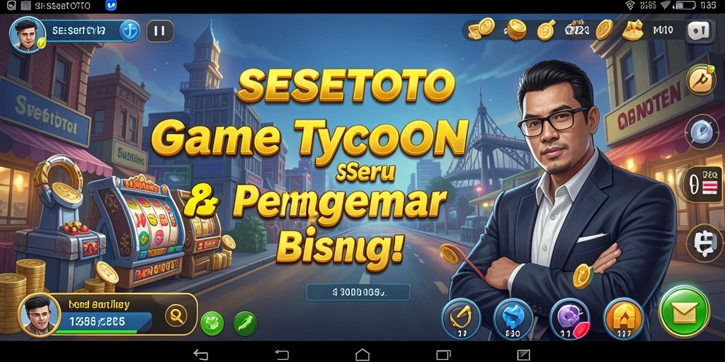 Screenshot SESETOTO menampilkan momen seru dalam mengelola bisnis Tycoon.