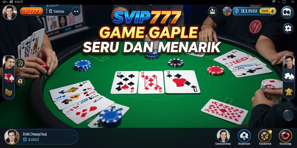 ScreenshotGameplay SVIP777 menampilkan suasana permainan Gaple yang seru.