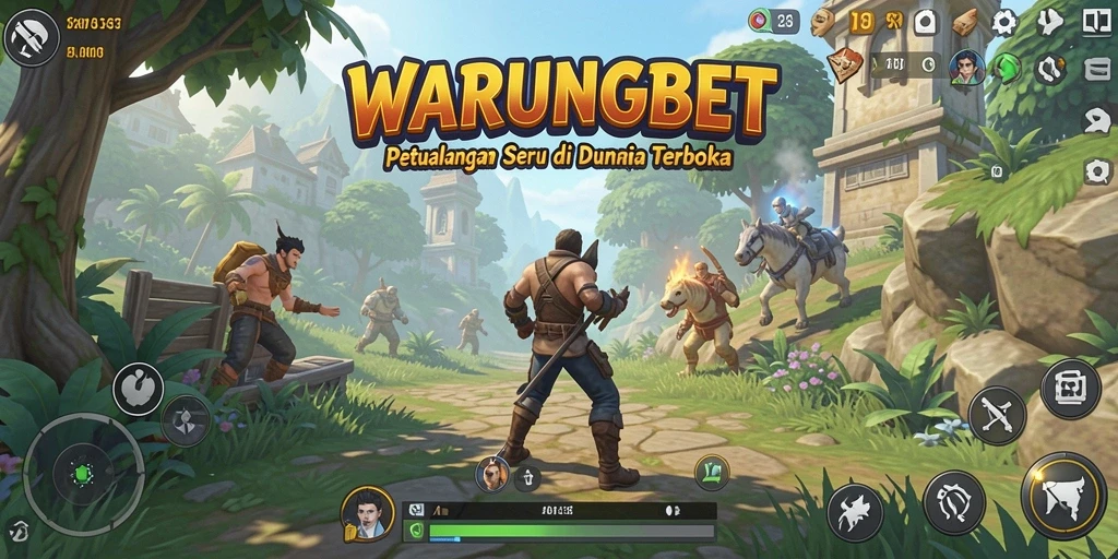 Tampilan aksi seru dalam gameplay WARUNGBET di dunia terbuka.